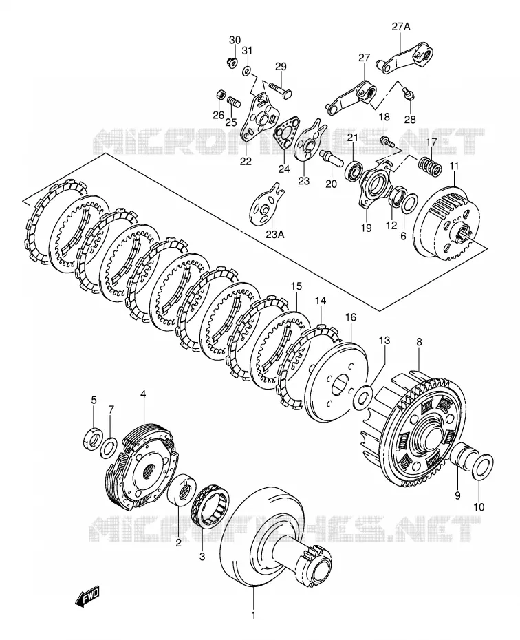 EMBRAYAGE (MODELE K2) Suzuki QUAD 250 OZARK 2004  LT-F250K4(E17)