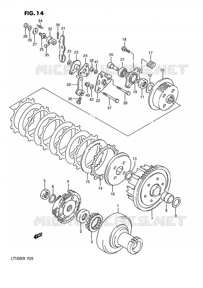 EMBRAYAGE Suzuki QUAD 160 QUADRUNNER 1990  LT160EL(P28)