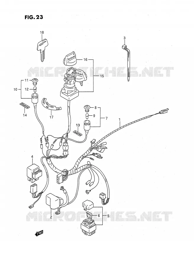 FAISCEAU ELECTRIQUE Suzuki QUAD 160 OZARK 1996  LT-F160T(P3)