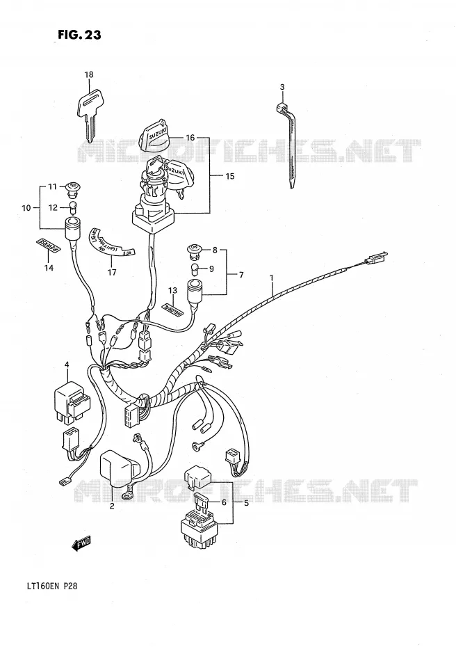 FAISCEAU ELECTRIQUE Suzuki QUAD 160 QUADRUNNER 1992  LT160EN(P28)