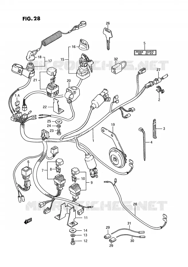 FAISCEAU ELECTRIQUE Suzuki QUAD 250 KINGQUAD 1993  LT-F4WDP(E2)