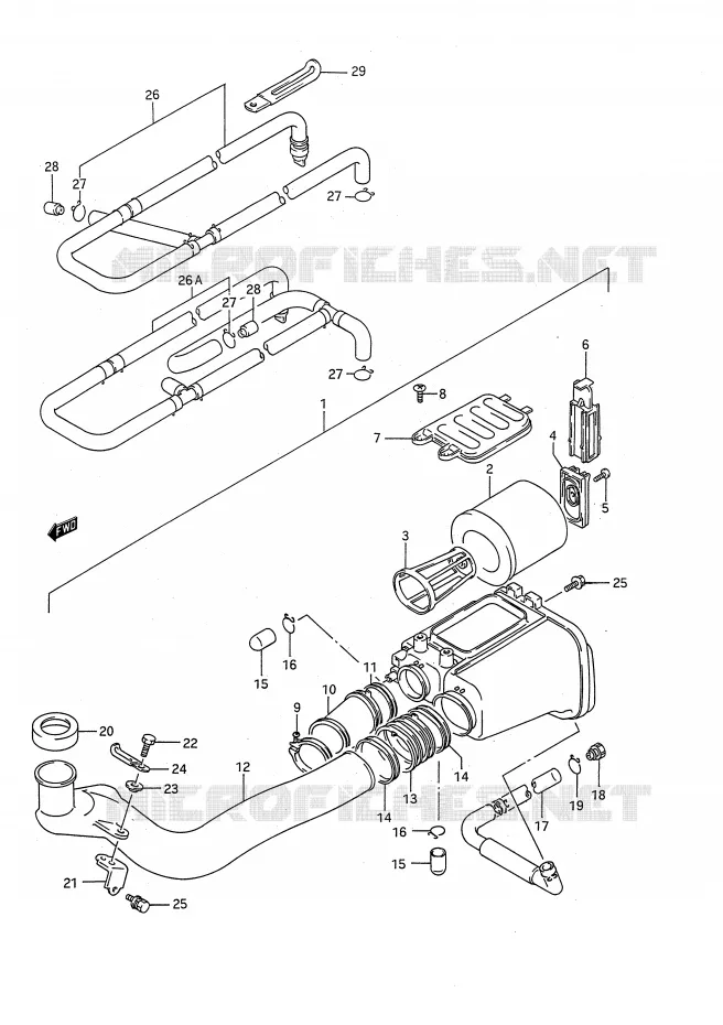 FILTRE A AIR Suzuki QUAD 300 KINGQUAD 1993  LT-F4WDXP(E28)