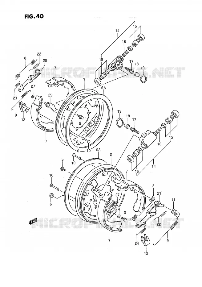 FREIN AVANT (MODELE H/J/K/L) Suzuki QUAD 250 KINGQUAD 1989  LT-F4WDK(E2)