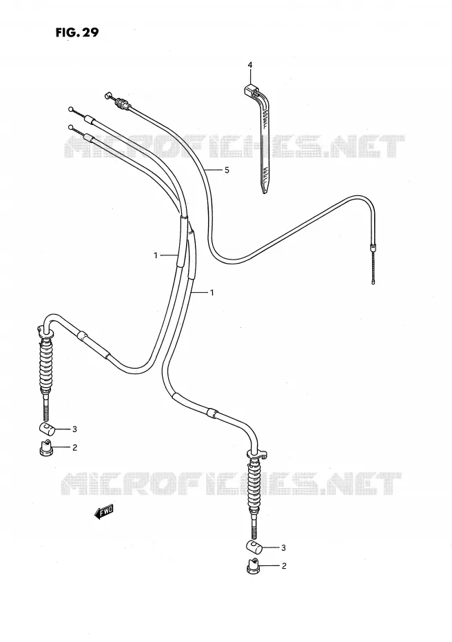 GUIDON - CABLES Suzuki QUAD 80 QUADSPORT 1991  LT80M(P3)