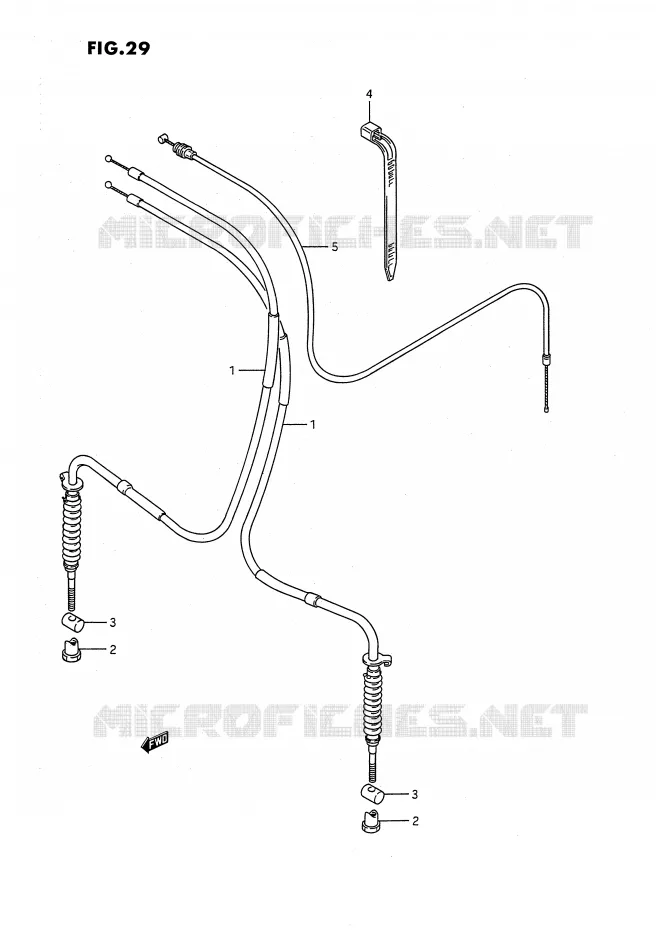 GUIDON - CABLES Suzuki QUAD 80 QUADSPORT 1993  LT80P(P1)