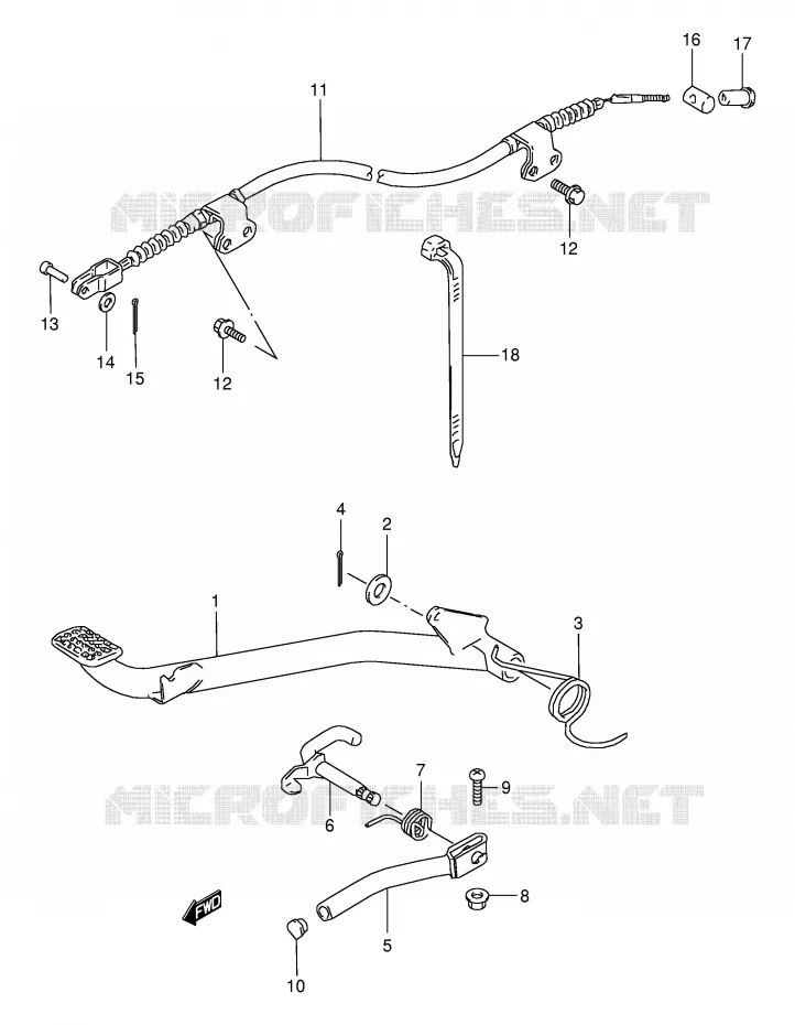 PEDALE DE FREIN Suzuki QUAD 80 QUADSPORT 2003  LT80K3(P1)