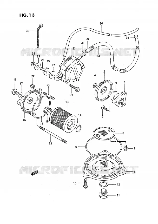 POMPE A HUILE - POMPE A ESSENCE Suzuki QUAD 250 KINGQUAD 1993  LT-F4WDP(E2)
