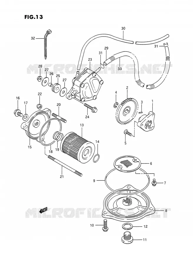 POMPE A HUILE - POMPE A ESSENCE Suzuki QUAD 250 OZARK 1993  LT-F250P(E28)