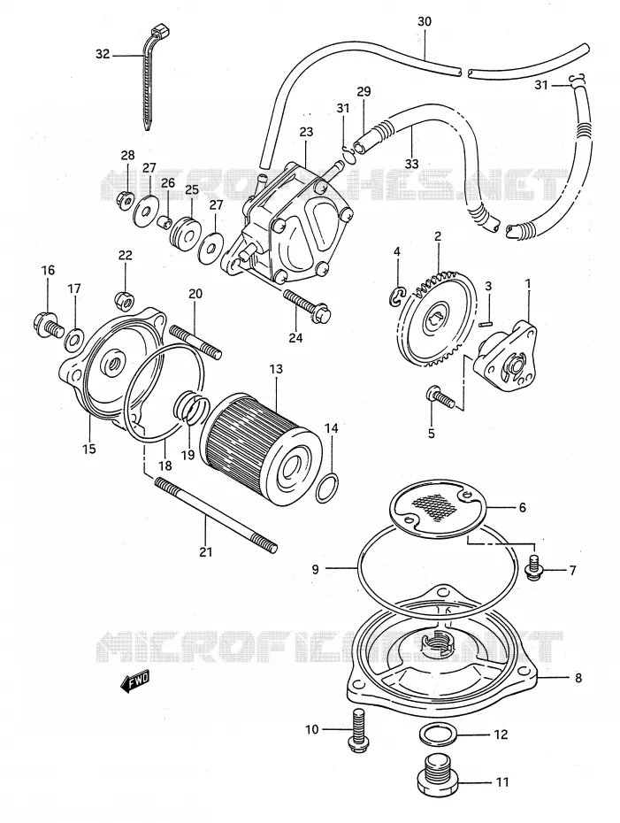 POMPE A HUILE - POMPE A ESSENCE Suzuki QUAD 300 KINGQUAD 1994  LT-F4WDXR(E28)