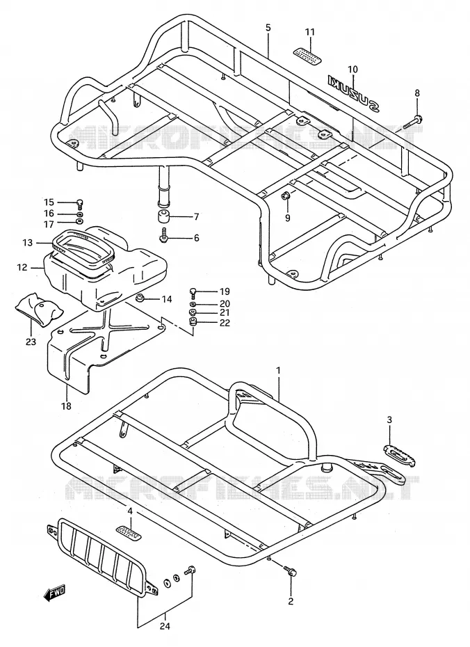 PORTE PAQUET (MODELE K/L/M/N/P/R/S) Suzuki QUAD 250 KINGQUAD 1993  LT-F4WDP(E28)