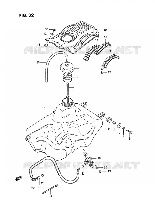 RESERVOIR D'ESSENCE Suzuki QUAD 250 KINGQUAD 1995  LT-F4WDS(E2)