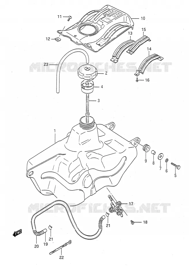 RESERVOIR D'ESSENCE Suzuki QUAD 300 KINGQUAD 1993  LT-F4WDXP(E28)