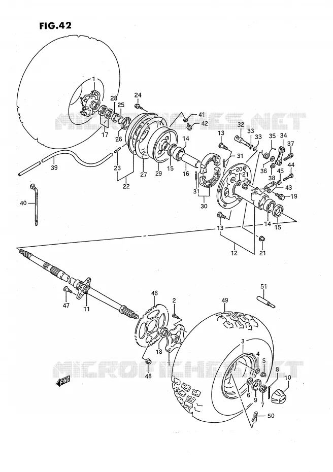 ROUE ARRIERE Suzuki QUAD 160 OZARK 1991  LT-F160M(P3)