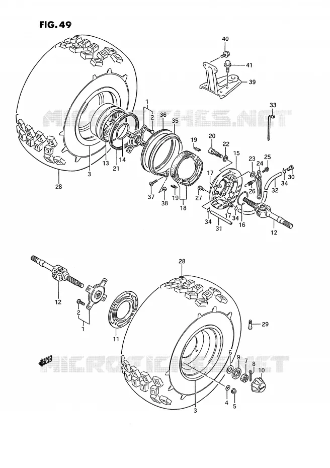 ROUE ARRIERE Suzuki QUAD 250 OZARK 1994  LT-F250R(E28)