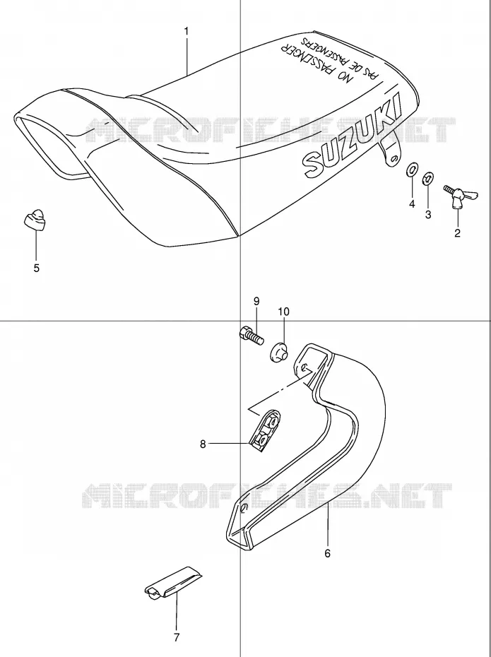 SELLE - CARTER DE CHAINE (MODELE K1/K2) Suzuki QUAD 50 MINIQUAD-SPORT 1999  LT50X(P1)