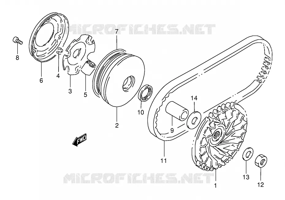 TRANSMISSION (1) Suzuki QUAD 80 QUADSPORT 2002  LT80K2(P3/P28)