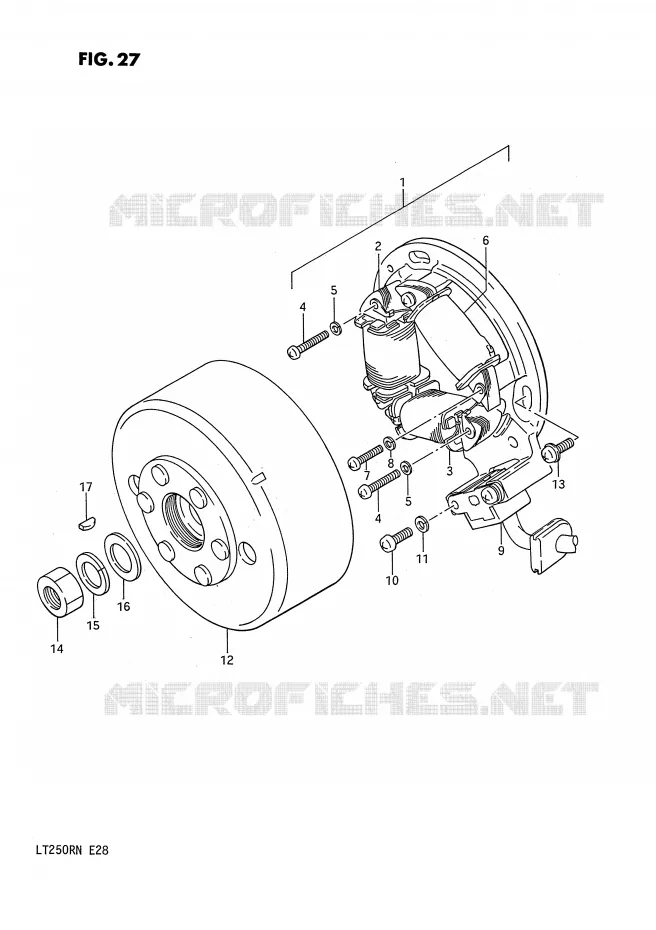 ALLUMAGE ROTOR - STATOR (MODELE F/G) Suzuki QUAD 250 QUADRACER 1987  LT250RH(E28)