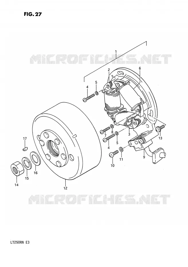 ALLUMAGE ROTOR - STATOR (MODELE F/G) Suzuki QUAD 250 QUADRACER 1988  LT250RJ(E3)