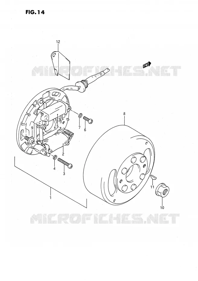 ALLUMAGE ROTOR - STATOR Suzuki QUAD 80 QUADSPORT 1987  LT80H(P1)