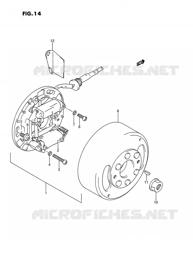 ALLUMAGE ROTOR - STATOR Suzuki QUAD 80 QUADSPORT 1995  LT80S(P28)