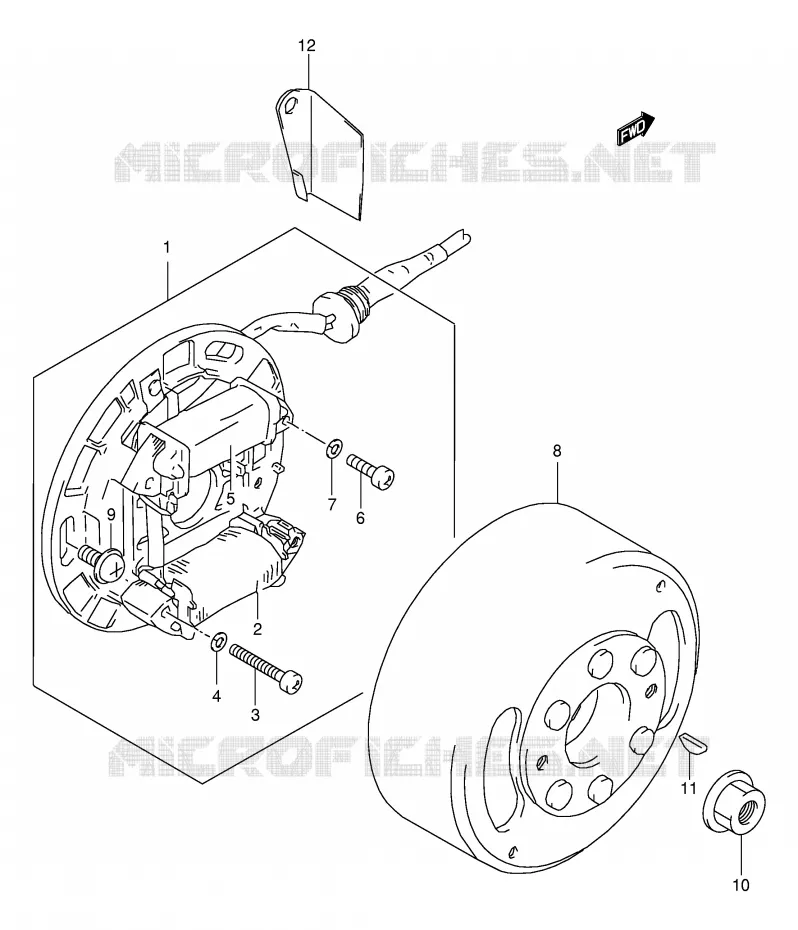 ALLUMAGE ROTOR - STATOR Suzuki QUAD 80 QUADSPORT 2005  LT80K5(P1)