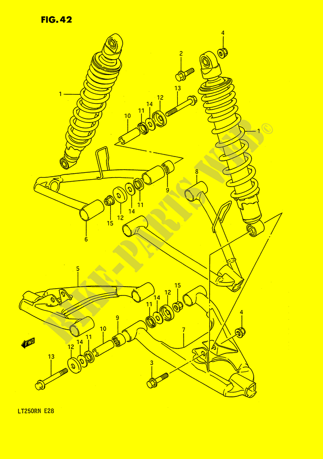AMORTISSEUR   TRIANGLES (MODELE H/J/K/L/M) pour Suzuki QUADRACER 250 1986