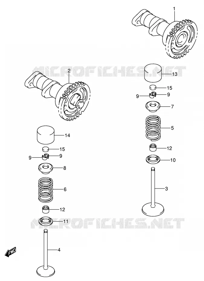 ARBRE A CAMES - SOUPAPES Suzuki MOTO 450 RM-Z 2007  RM-Z450K7(E3/E28)