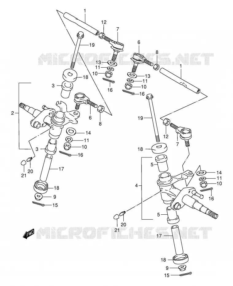 BIELLETTE DE DIRECTION - MOYEU Suzuki QUAD 80 QUADSPORT 2006  LT80K6(P1)
