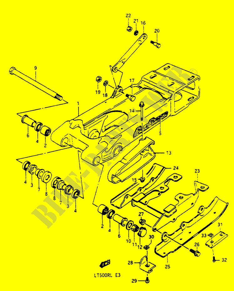 BRAS OSCILLANT ARRIERE (MODELE H) pour Suzuki QUADRACER 500 1988