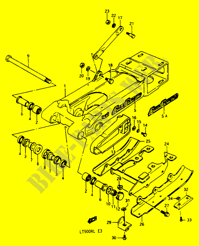 BRAS OSCILLANT ARRIERE (MODELE J/K/L) pour Suzuki QUADRACER 500 1988