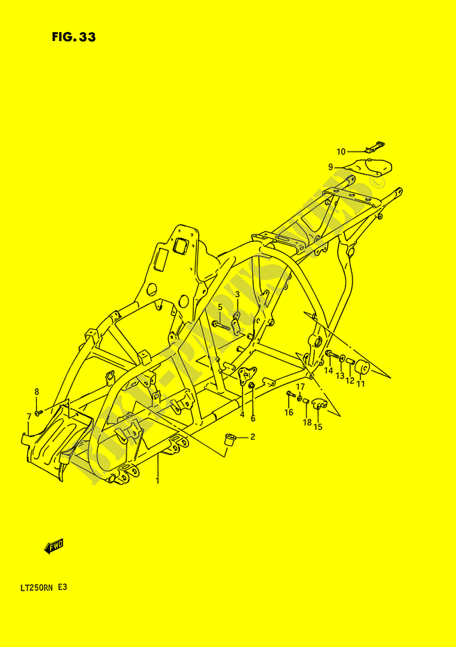 CADRE (MODELE F/G) pour Suzuki QUADRACER 250 1990