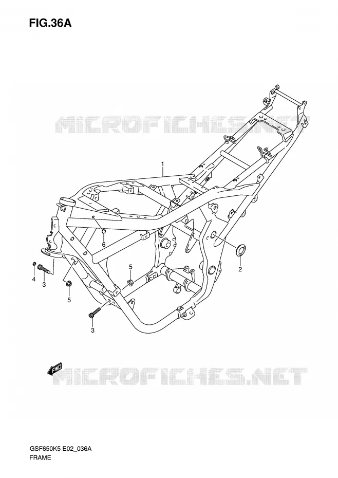 CADRE (MODELE K6) Suzuki MOTO 650 BANDIT 2005  GSF650SUK5(E2)