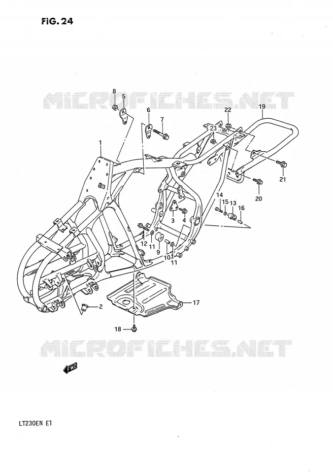 CADRE Suzuki QUAD 230 QUADSPORT 1991  LT230EM(E1)