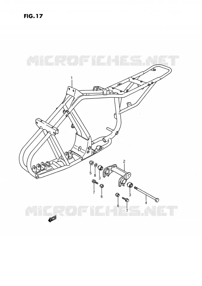 CADRE Suzuki QUAD 80 QUADSPORT 1988  LT80J(P28)