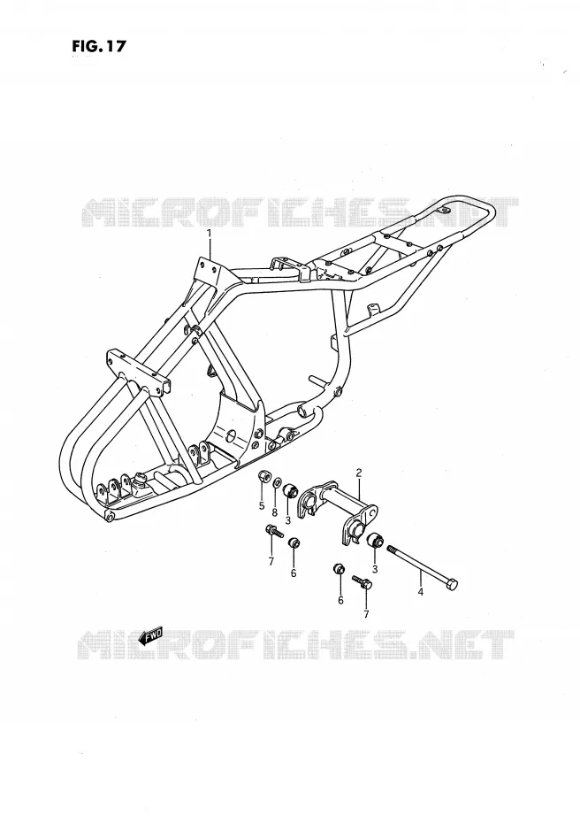 CADRE Suzuki QUAD 80 QUADSPORT 1990  LT80L(P3)