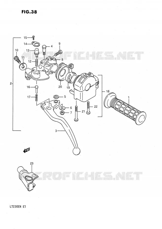 COMMUTATEUR POIGNEE GAUCHE Suzuki QUAD 230 QUADSPORT 1990  LT230EL(E1)