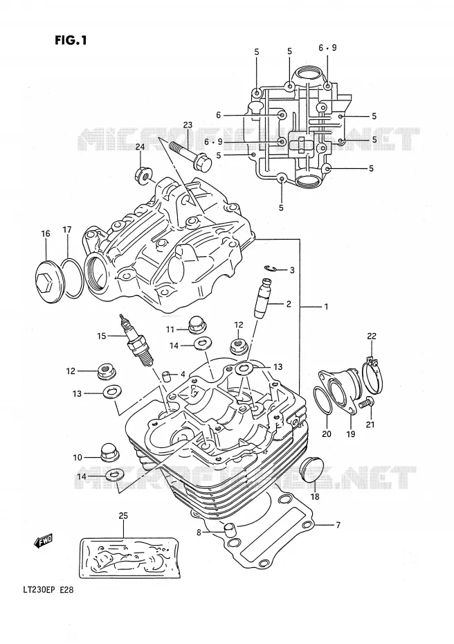 CULASSE Suzuki QUAD 230 QUADSPORT 1987  LT230EH(E28)