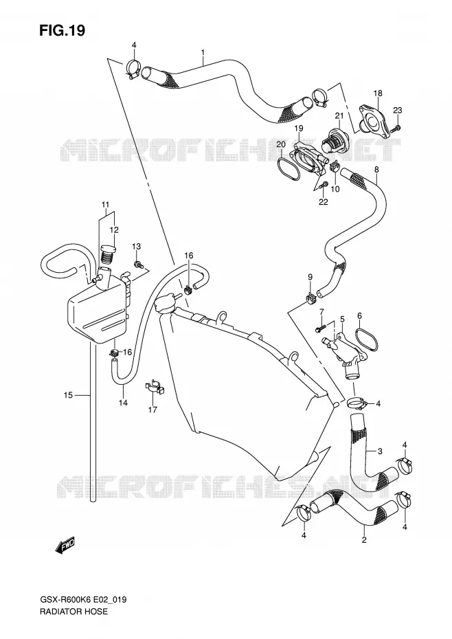 DURITE DE RADIATEUR Suzuki MOTO 600 GSX-R 2007  GSX-R600U2K7(E2)