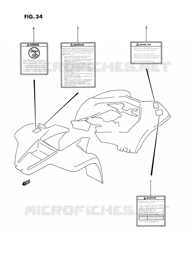 ETIQUETTE Suzuki QUAD 80 QUADSPORT 1994  LT80R(P28)