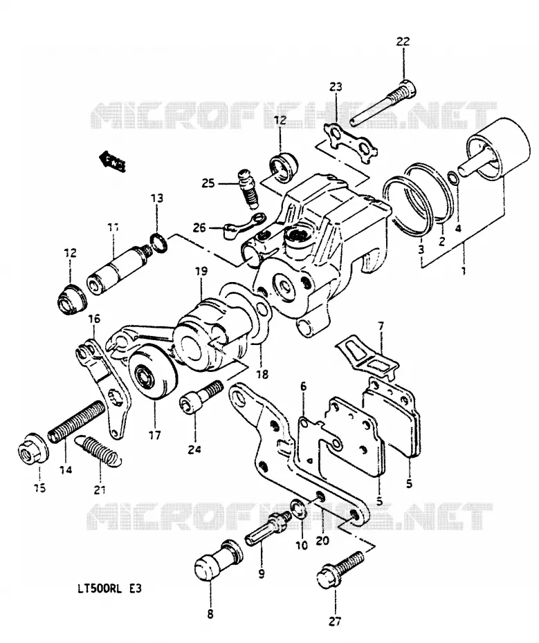 ETRIER DE FREIN ARRIERE Suzuki QUAD 500 QUADRACER 1990  LT500RL(H/J/K/L)