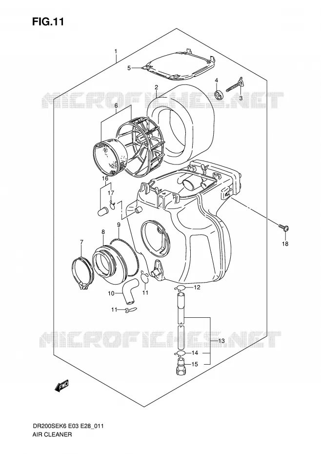 FILTRE A AIR Suzuki MOTO 200 DR 2007  DR200SEK7(E3/E28)