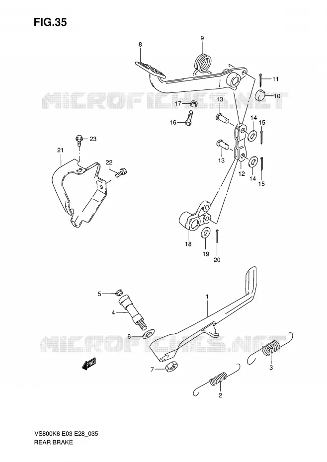 FREIN ARRIERE Suzuki MOTO 800 INTRUDER 2006  VS800K6(E3/E28)