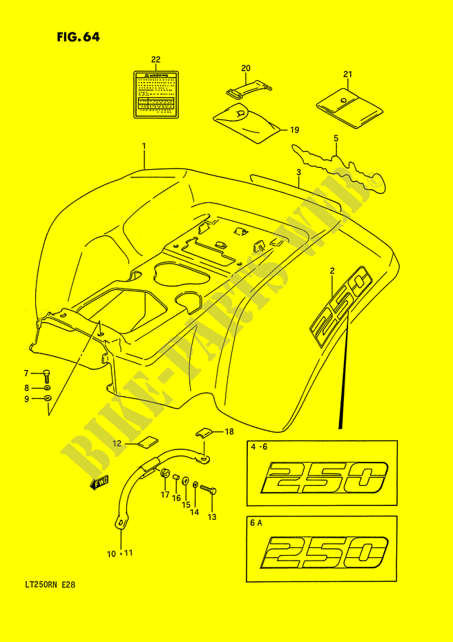 GARDE BOUE ARRIERE (MODELE H/J/K/L) pour Suzuki QUADRACER 250 1986