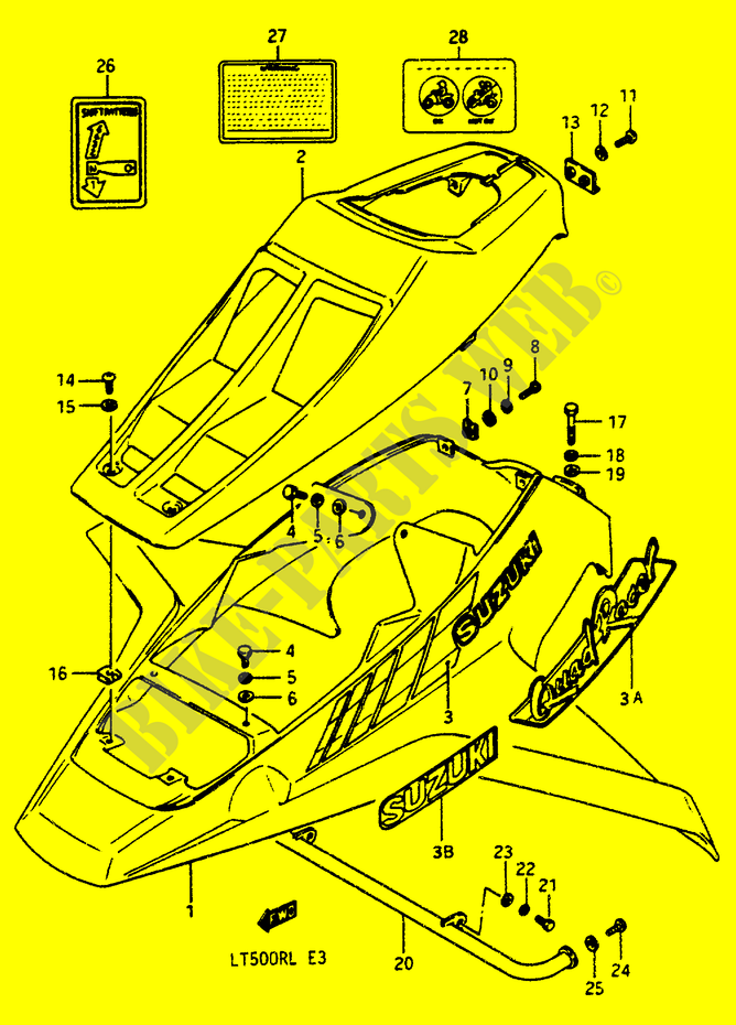 GARDE BOUE AVANT (MODELE H/J) pour Suzuki QUADRACER 500 1988