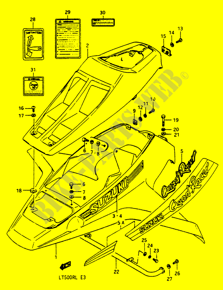 GARDE BOUE AVANT (MODELE K/L) pour Suzuki QUADRACER 500 1988