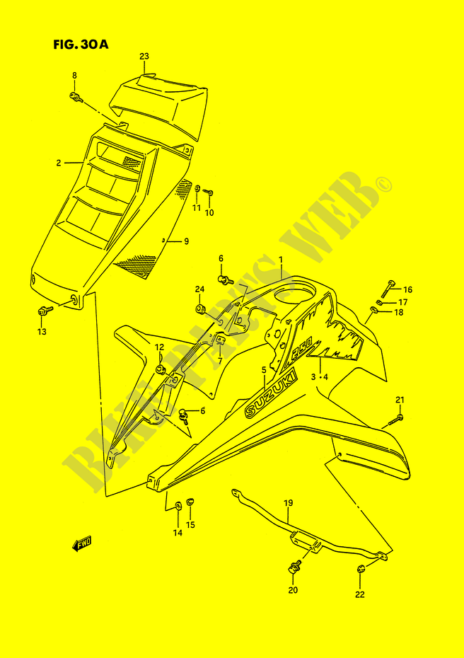GARDE BOUE AVANT (MODELE M) pour Suzuki QUADRACER 250 1990