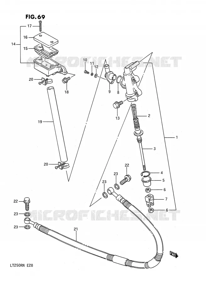 MAITRE CYLINDRE ARRIERE (MODELE F) Suzuki QUAD 250 QUADRACER 1986  LT250RG(E28)