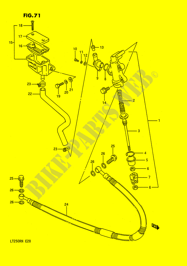 MAITRE CYLINDRE ARRIERE (MODELE H/J/K/L) pour Suzuki QUADRACER 250 1986