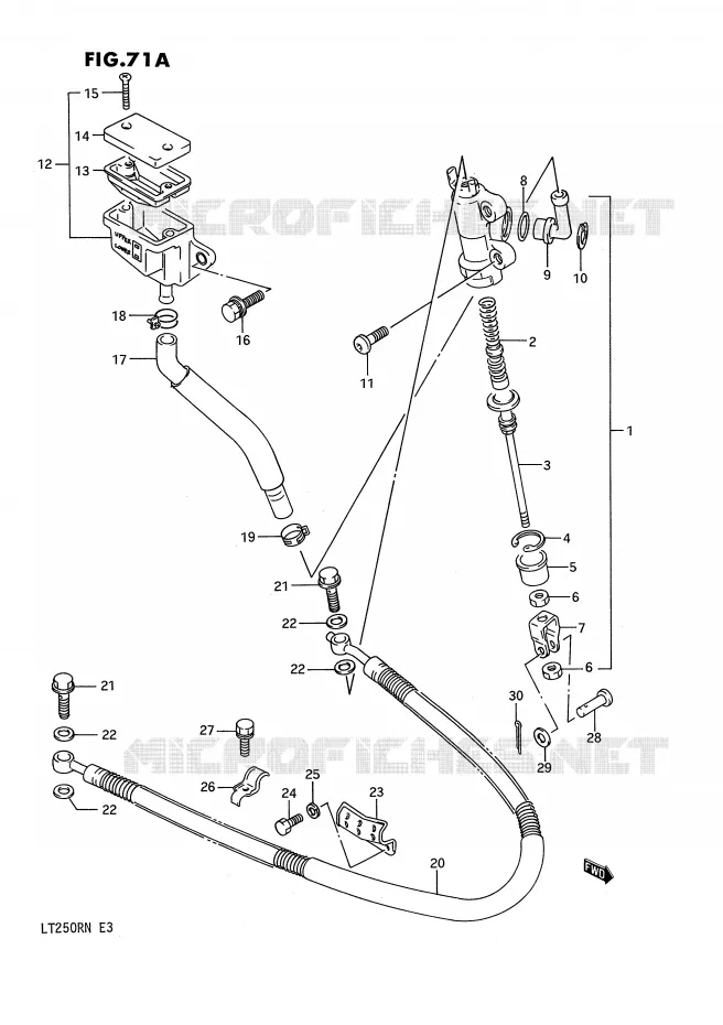 MAITRE CYLINDRE ARRIERE (MODELE M/N) Suzuki QUAD 250 QUADRACER 1988  LT250RJ(E3)