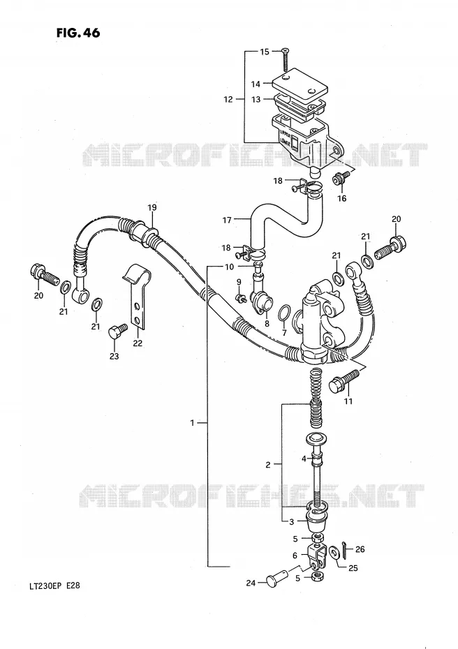 MAITRE CYLINDRE ARRIERE Suzuki QUAD 230 QUADSPORT 1989  LT230EK(E28)